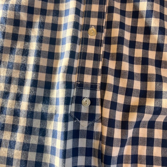 LRL Lauren Jeans Co Womens Navy White Gingham Button‎ Down Collared Shirt 1XL - Picture 15 of 15